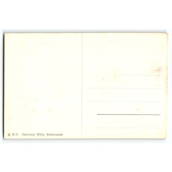 Fantasy Postcard Fairy Boy Singing Blue Bird Snow Willy Schermele Dutch Artist - Picture 2 of 2